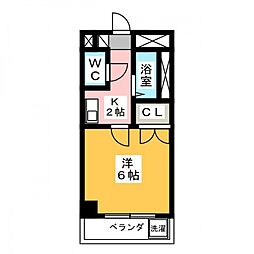 広島電鉄8系統 舟入本町駅 徒歩2分の賃貸マンション 6階1Kの間取り