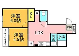 広島電鉄2系統 十日市町駅 徒歩2分の賃貸マンション 3階2DKの間取り