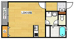 広島電鉄宮島線 高須駅 徒歩7分の賃貸アパート 3階ワンルームの間取り
