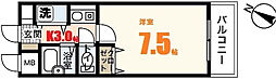 JR可部線 梅林駅 徒歩13分の賃貸マンション 2階1Kの間取り