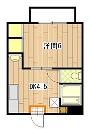 広島高速交通アストラムライン 大町駅 徒歩5分の賃貸アパート 2階1DKの間取り