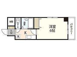 広島高速交通アストラムライン 白島駅 徒歩11分の賃貸マンション 2階1Kの間取り