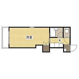 広島電鉄2系統 銀山町駅 徒歩8分の賃貸マンション 4階1Kの間取り