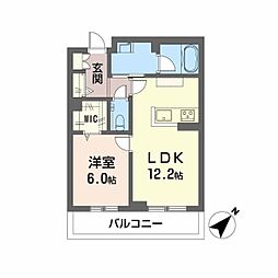 Yanagi Takasu 1LDKの間取図画像