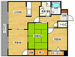 広島高速交通アストラムライン 西原駅 徒歩19分の賃貸マンション 4階3LDKの間取り