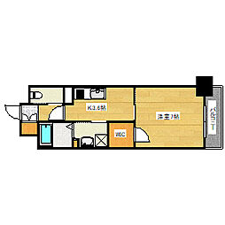 広島電鉄5系統 南区役所前駅 徒歩1分の賃貸マンション 2階1Kの間取り