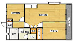 JR可部線 古市橋駅 徒歩7分の賃貸アパート 2階2LDKの間取り