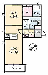 広島高速交通アストラムライン 大町駅 徒歩10分の賃貸マンション 2階1LDKの間取り