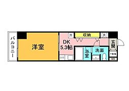 広島高速交通アストラムライン 新白島駅 徒歩5分の賃貸マンション 3階1DKの間取り