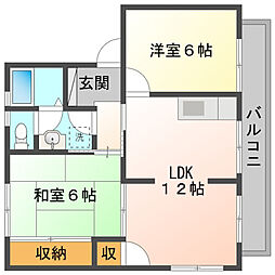 広島高速交通アストラムライン 長楽寺駅 徒歩7分の賃貸アパート 2階2LDKの間取り