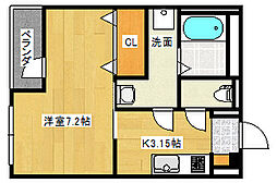 広島電鉄1系統 広大附属学校前駅 徒歩2分の賃貸マンション 4階1Kの間取り