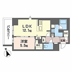 広島電鉄8系統 横川駅 徒歩6分の賃貸マンション 7階1LDKの間取り