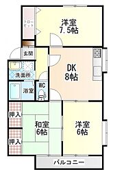 広島高速交通アストラムライン 古市駅 徒歩14分の賃貸アパート 2階3DKの間取り