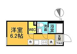 JR山陽本線 向洋駅 徒歩16分の賃貸アパート 1階ワンルームの間取り