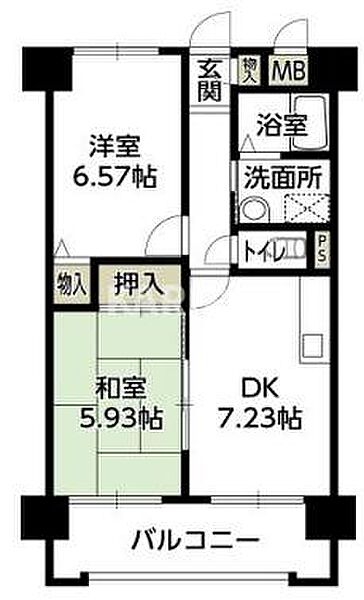 リベラルパレス城東A棟 405｜大阪府大阪市城東区新喜多東1丁目(賃貸マンション2DK・4階・45.88㎡)の写真 その2