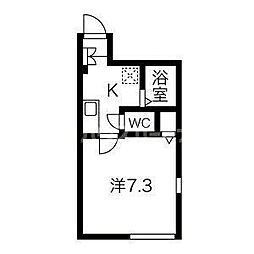 西武池袋線 中村橋駅 徒歩10分の賃貸マンション 1階1Kの間取り