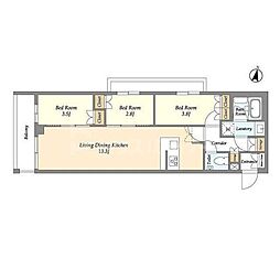 アジールコート練馬中村橋 3LDKの間取図画像