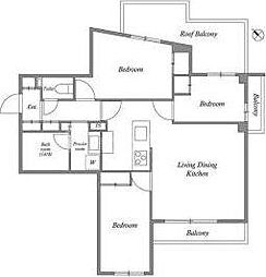 ACPResidence新江古田 4階3LDKの間取り