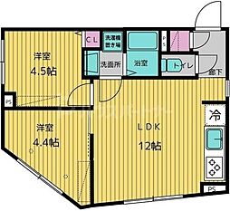 練馬レーベル 3階2LDKの間取り