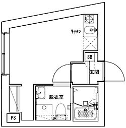 Ludens椎名町 ワンルームの間取図画像