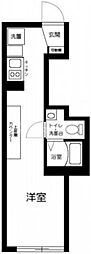 GLICION蓮根 5階ワンルームの間取り