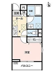 リーブルファイン豊島区長崎 1階1Kの間取り