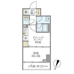 エレミ本蓮沼 2階1DKの間取り