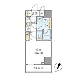 エレミ本蓮沼 3階1Kの間取り