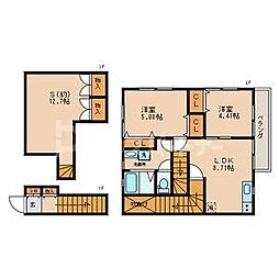 弄月館 2階2SDKの間取り