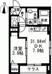 NOTRE MAISON 1階1DKの間取り