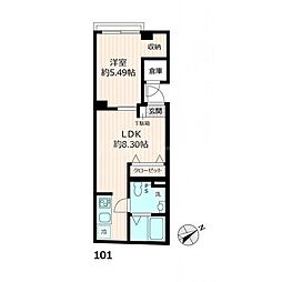 ＤＫ池袋 地下1階1LDKの間取り