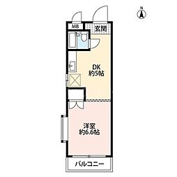 ハイツときわ1 1階1DKの間取り