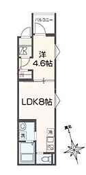 MELDIA東武練馬II 1階1LDKの間取り