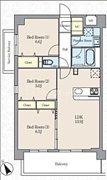 アーバン　トレジャー　ケヤキ 3階3LDKの間取り