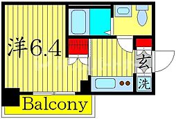 セントパレス池袋 2階1Kの間取り