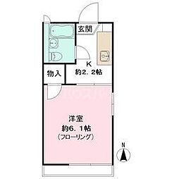 フレグランス錦 1階1Kの間取り