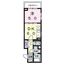 ロイヤルパイン　ストリーム 1階1DKの間取り