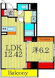 アレーズ南池袋 8階1LDKの間取り