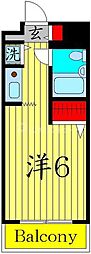 グラシオーズメゾン 1階ワンルームの間取り