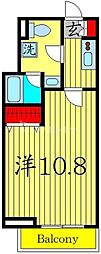 ユリカロゼ東武練馬 2階1Kの間取り