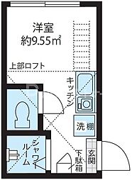 QUQURI IKEBUKURO 1階ワンルームの間取り
