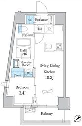 デュオフラッツ板橋大山 3階1LDKの間取り