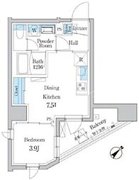 デュオフラッツ板橋大山 11階1LDKの間取り