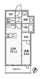 シーズンフラッツ新大塚 4階1LDKの間取り