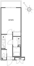 アルティザ氷川台 2階1Kの間取り