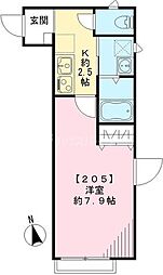 メゾンドロイヤル 1Kの間取図画像