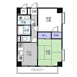 ビューステージ大山 2DKの間取図画像