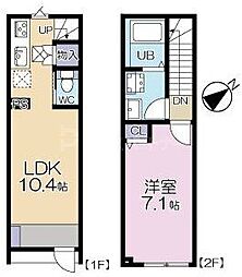 MOK-TERRACE NERIMA Villa 1LDKの間取図画像