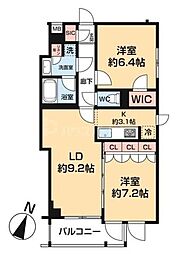 ARCOBALENO HASUNE I 2LDKの間取図画像