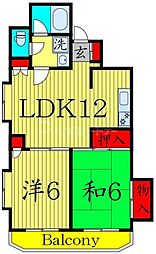 グリーンヒル文京 2LDKの間取図画像